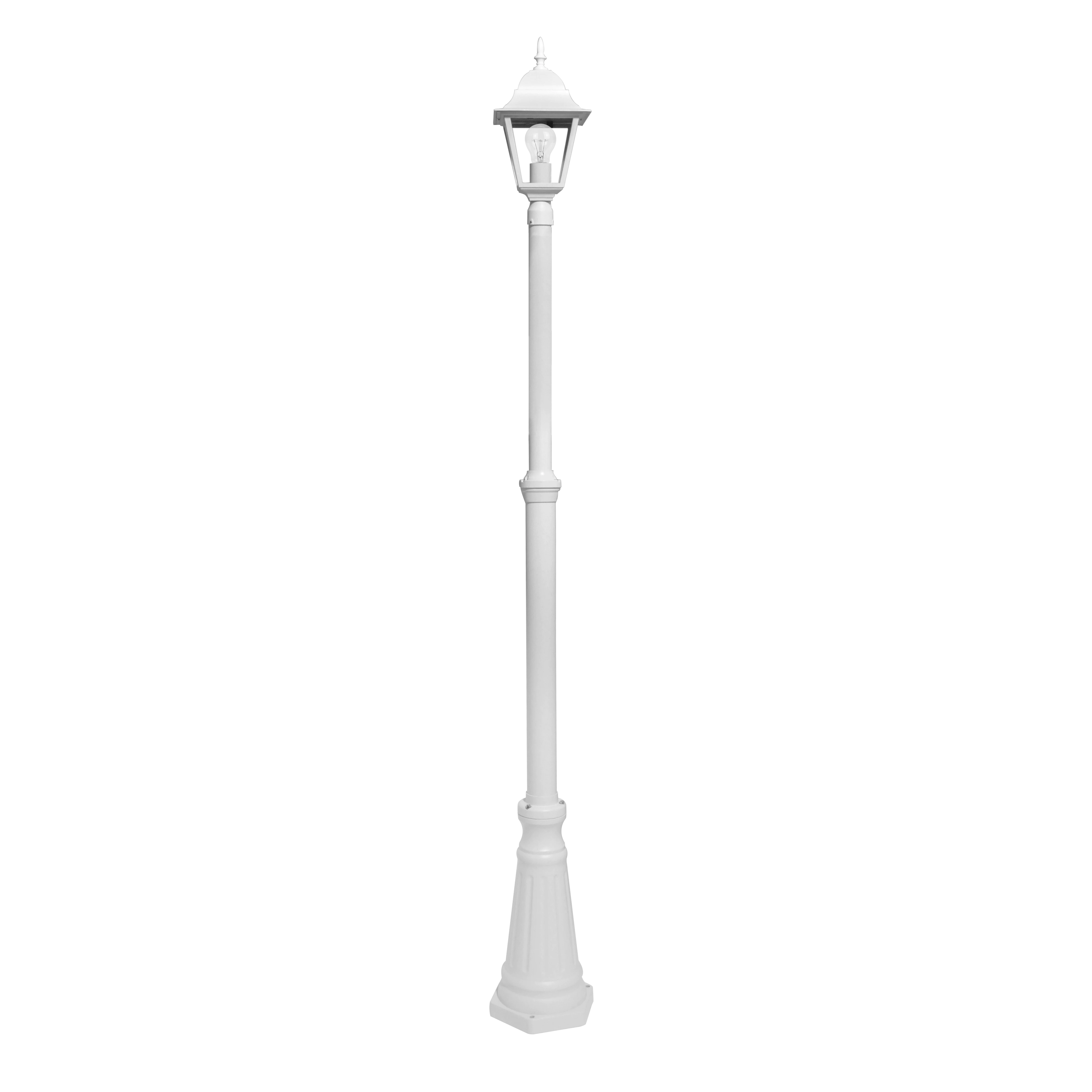 Farola Exterior Aluminio Spica 1xe27 Blanco Ip44 220x20x20 Cm Regulable En Altura | Fabrilamp