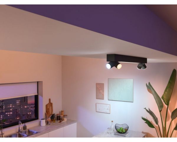 Plafón de cuatro luces CENTRIS - Philips Hue - Negro