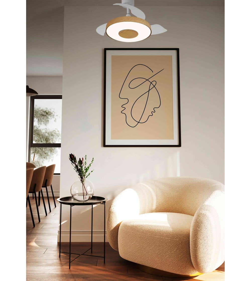 Ventilador de Techo París Blanco con Luz LED y Mando