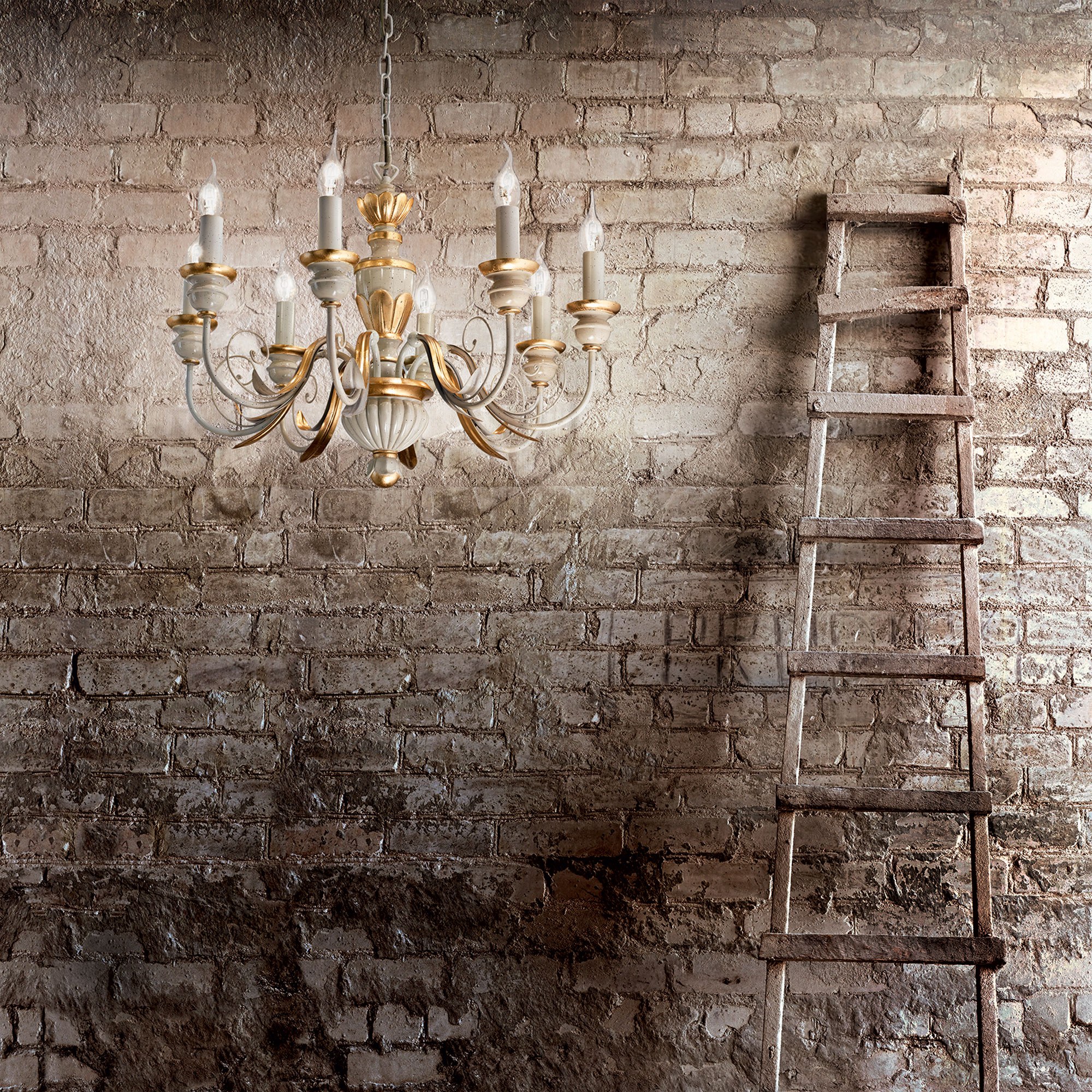 Lámpara colgante FIRENZE SP8 - Ideal Lux - Oro