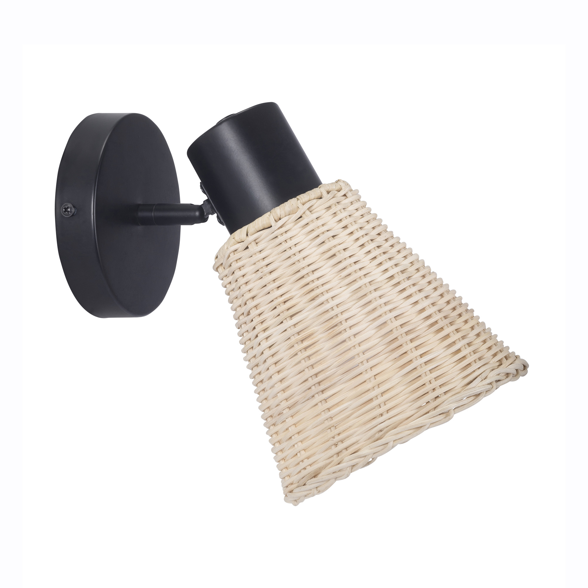 Aplique Nature negro/ratán natural E27 15w | Forlight