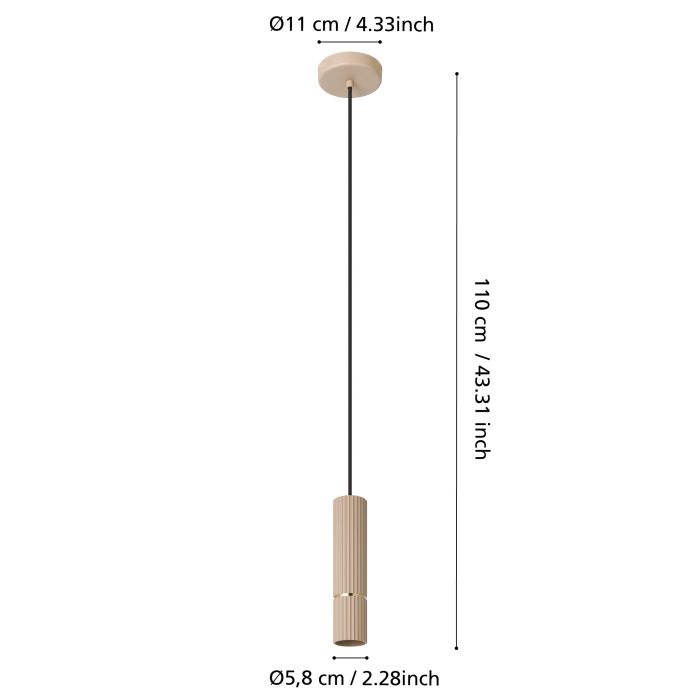 Caminia Aplique pared led con 1 bombilla gu10 color Arena | Eglo