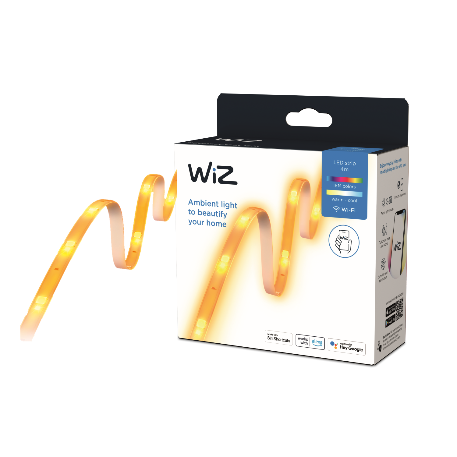 Tira de Led WiZ Lightstrip Color Base 4Mts Philips Wifi