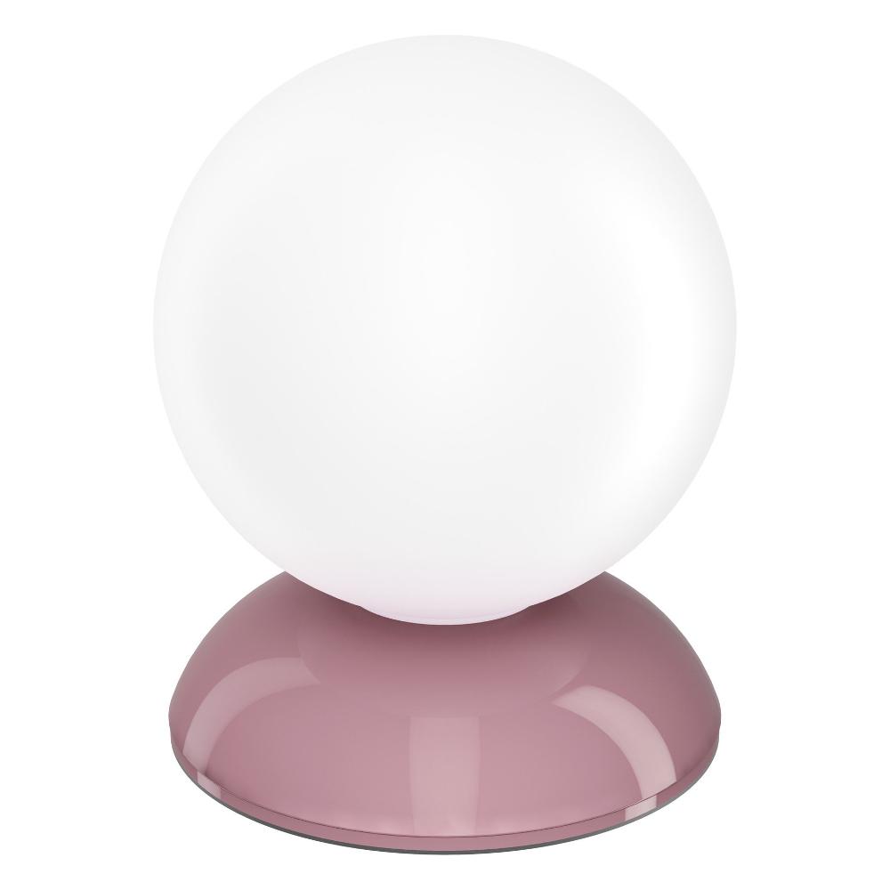 Lámpara de mesa EGLO 903056 – Esfera de vidrio ópalo con base de acero rosa, G9
