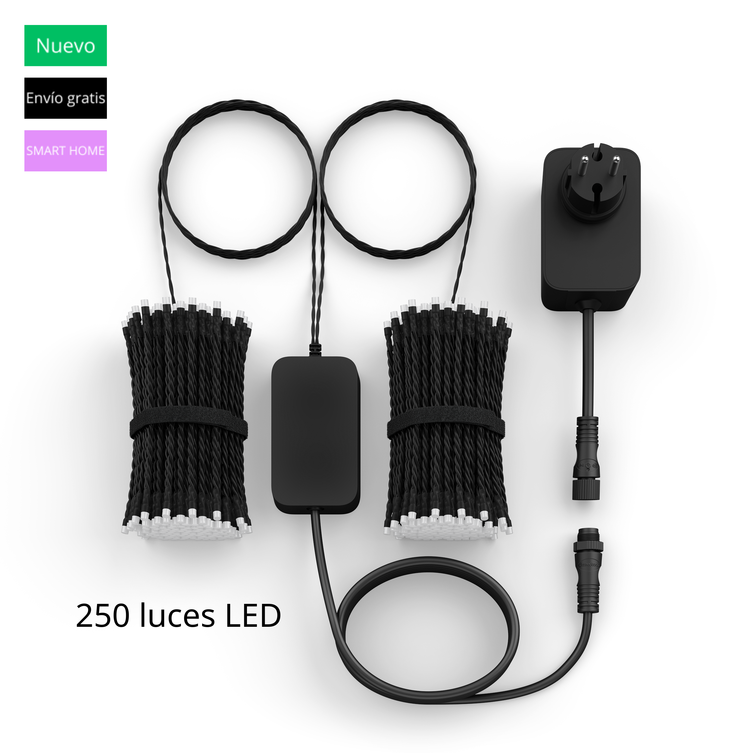 Guirnalda luces -  Festavia, 250 minileds, 30W, Sincronización música, Cable 20m | Philips Hue