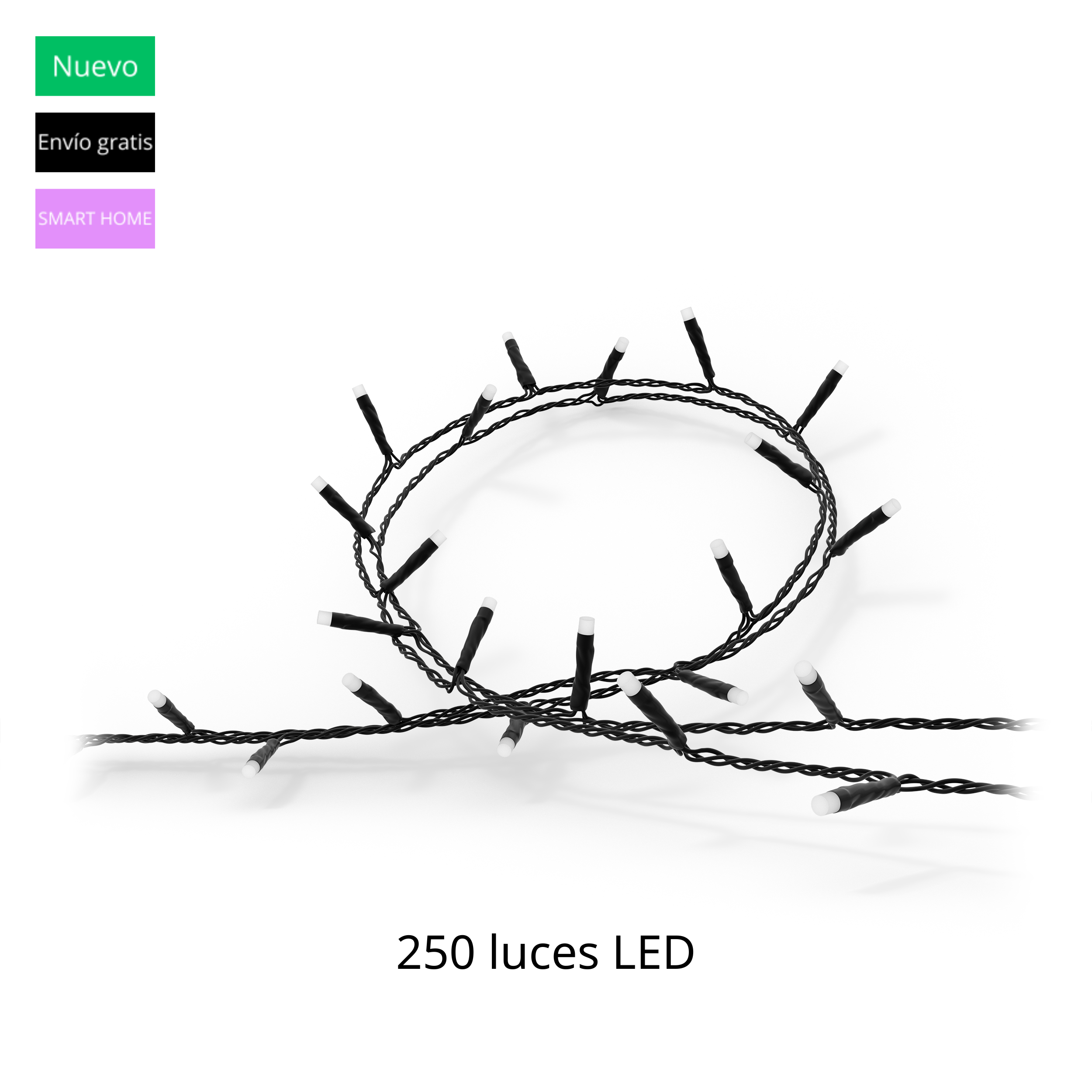 Guirnalda luces -  Festavia, 250 minileds, 30W, Sincronización música, Cable 20m | Philips Hue