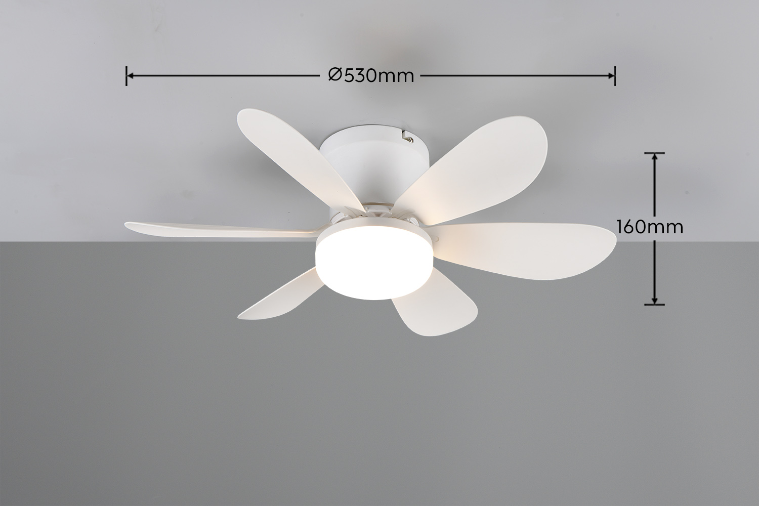 Plafón Ventilador de Techo LUND LED CCT Blanco Mate Ø53cm