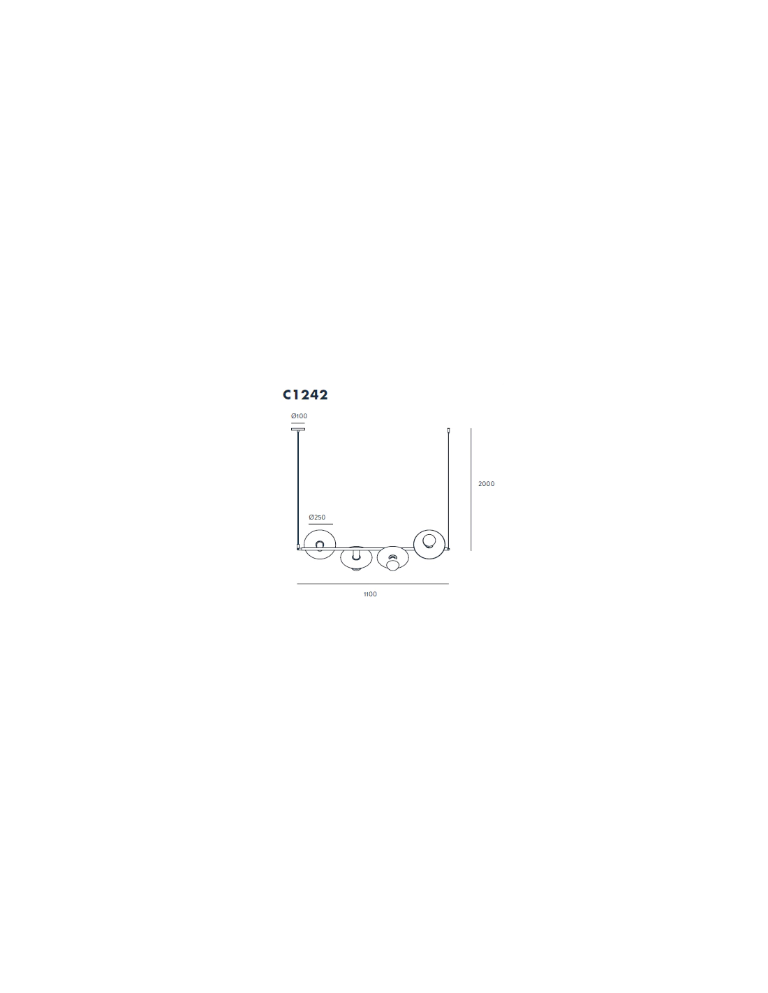 Lámpara colgante Ohlala 4L E27 multicolor 110 cm. | Aromas del campo 