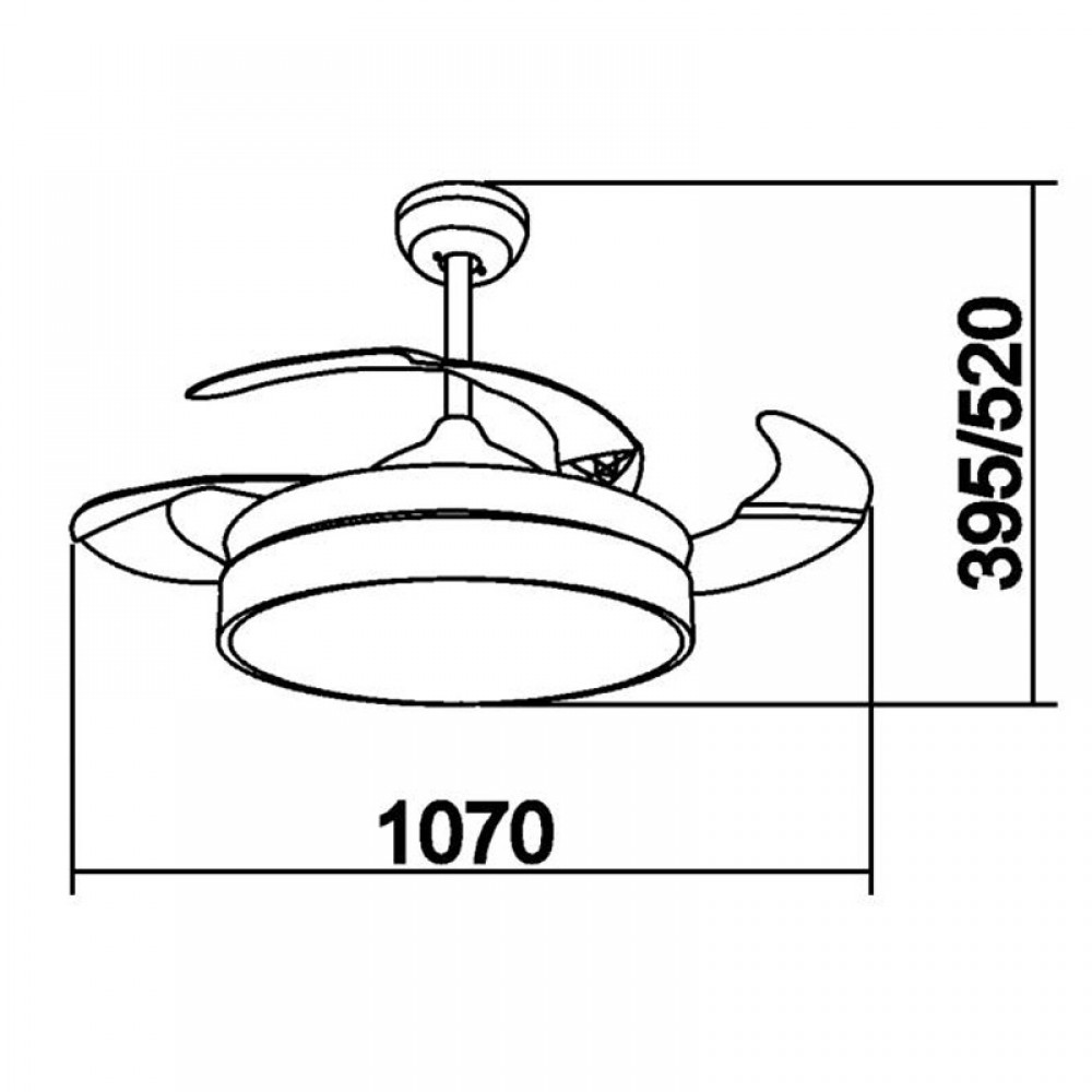Ventilador de Techo Mistra Cromado Ø107cm con Luz LED 47W CCT