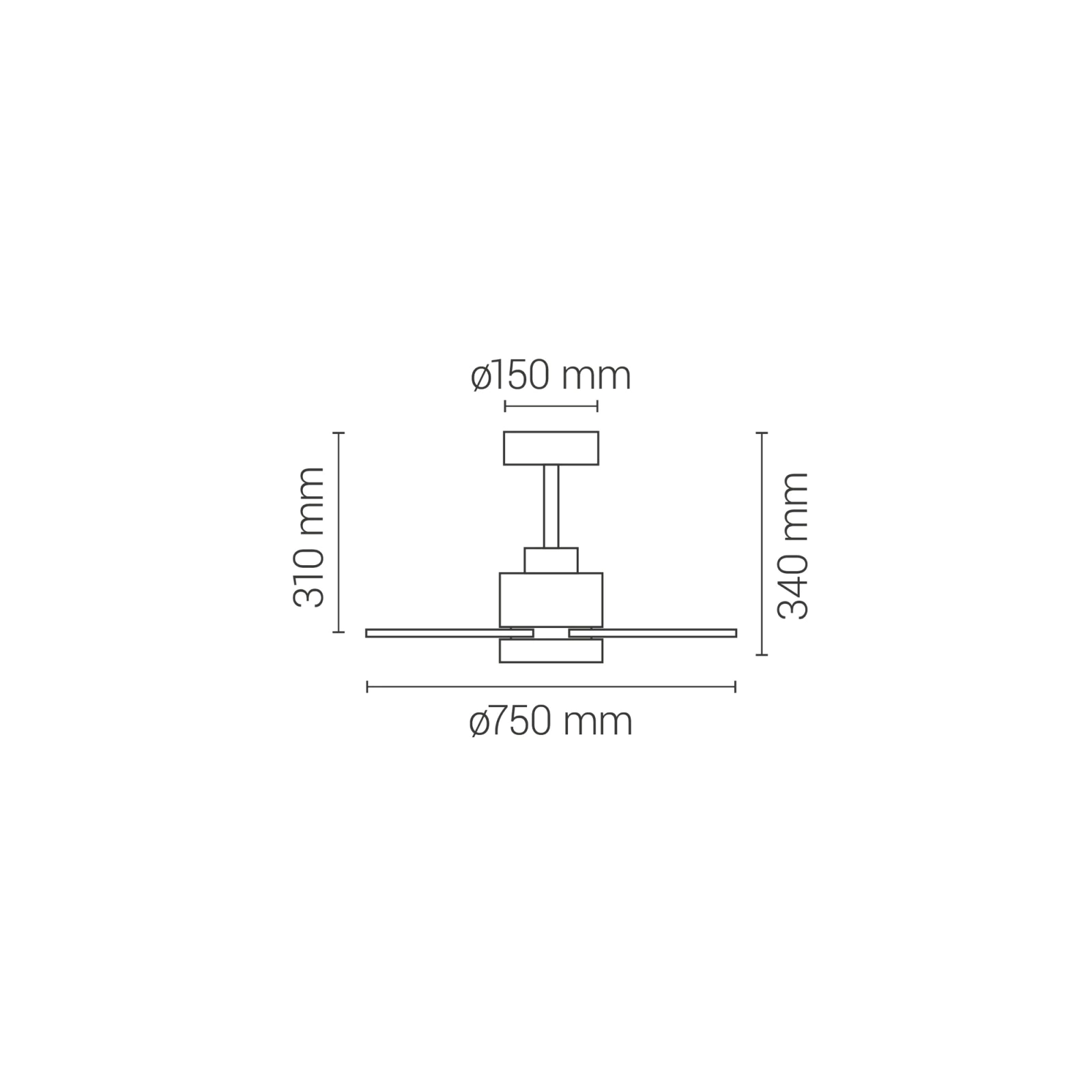 Ventilador de techo con luz RAINBOW S  | Sulion 