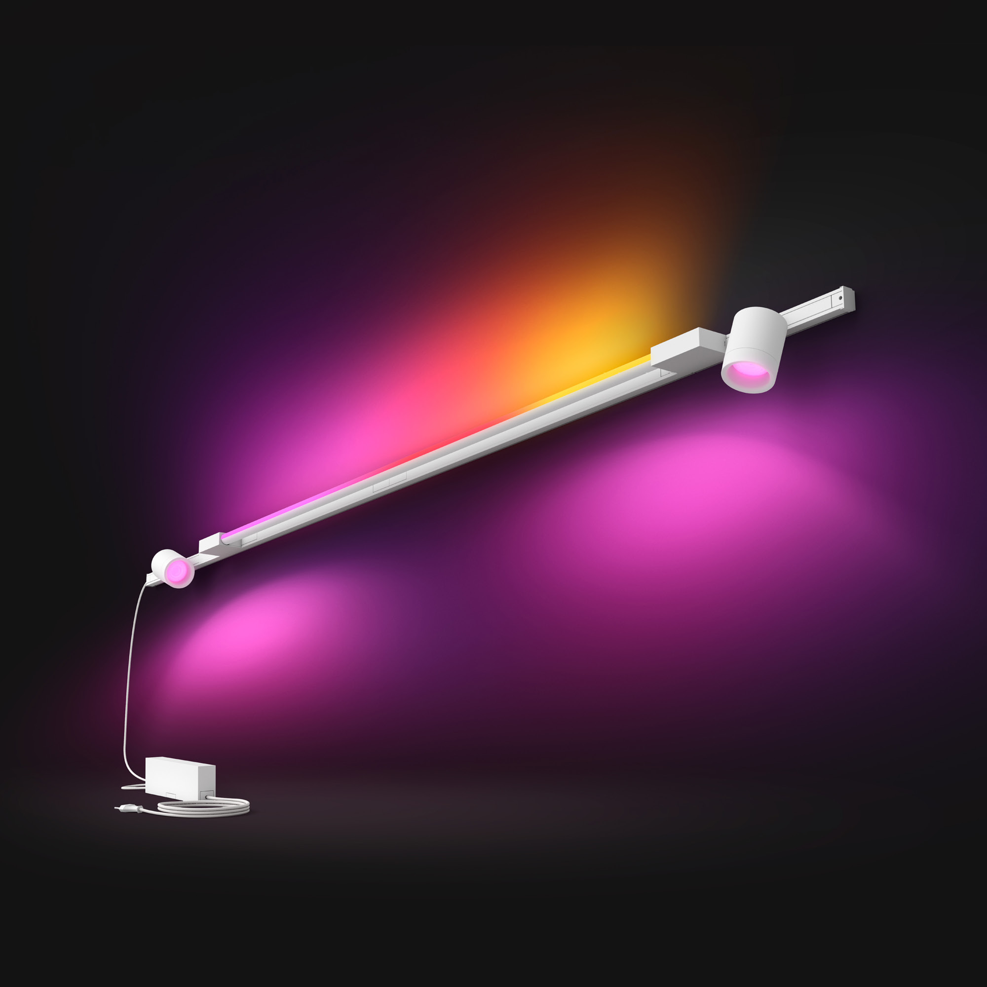Kit Perifo Base de Pared lineal o a techo (2 Foco, 1 Tubo de Luz Compacto) Zigbee y Bluetooth. 