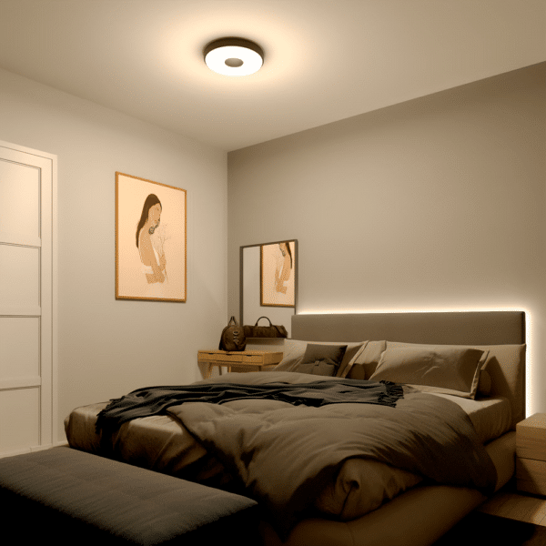 Plafón LED Cuadrado Coiner 24W Negro con Luz Cálida (3 Intensidades) | Philips