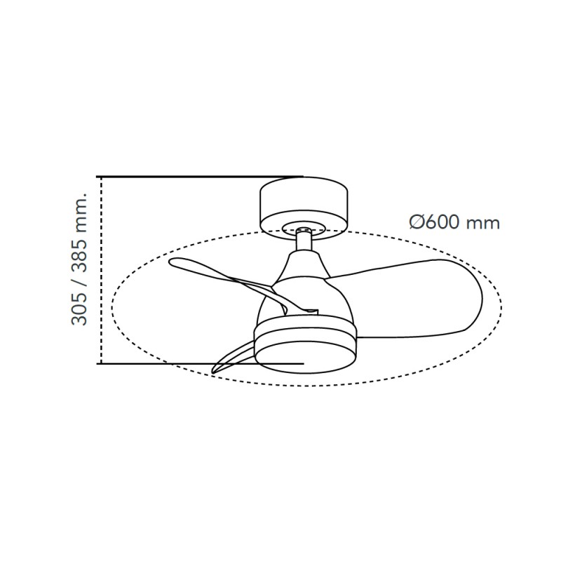 Ventilador de Techo Byan Mini 18w LED con Mando a Distancia - Diseño Moderno Ø60cm | CristalRecord