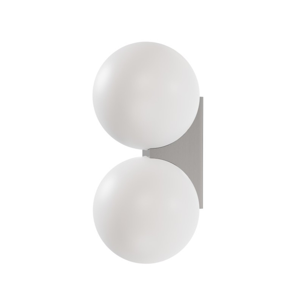 Aplique de Baño Doble Bola Sulion Obi Cromo G9 IP44 Vidrio Opal
