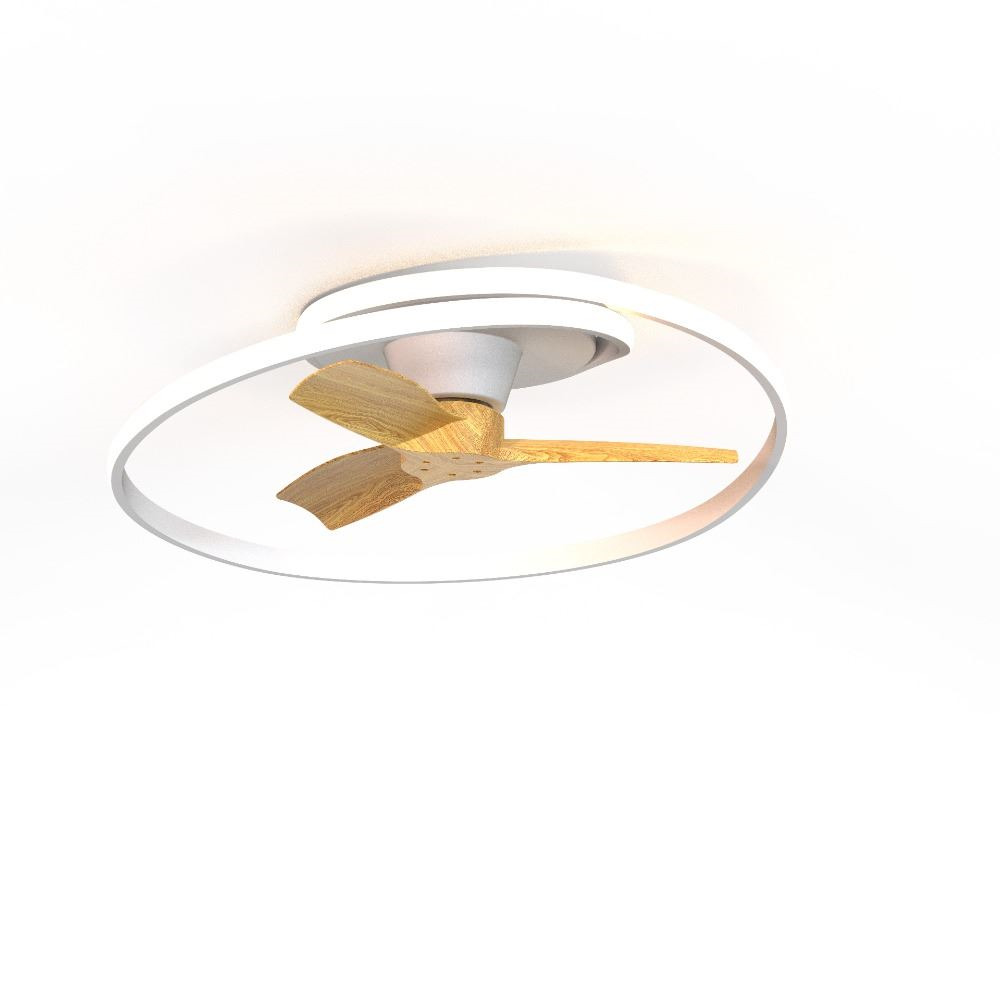 Plafón Ventilador de Techo Ocean Blanco y Madera LED 60W CCT Dimable