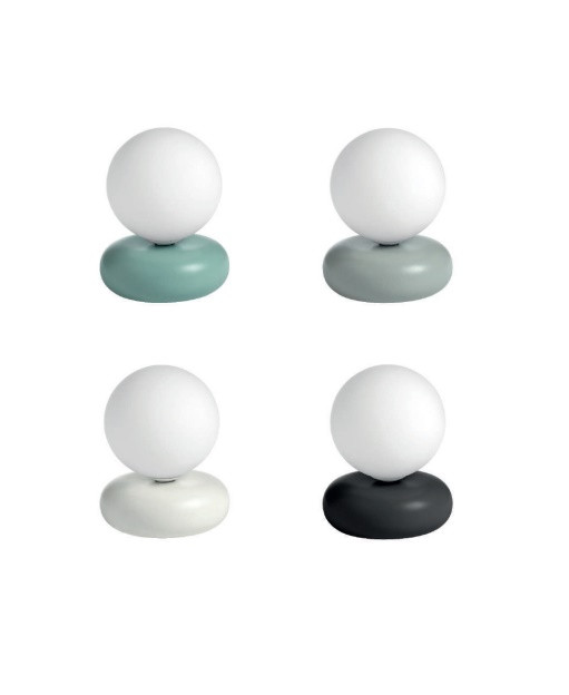 Lámpara de Sobremesa Olivia Verde con Esfera de Cristal Opal | MDC