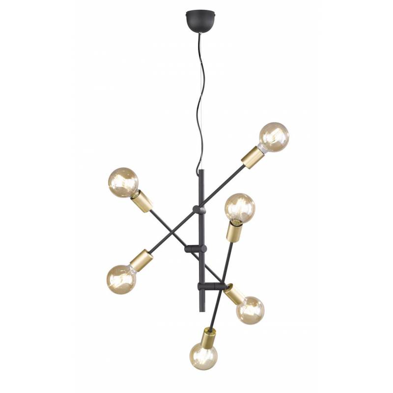 Lámpara colgante CROSS negro + oro | Trio Lighting