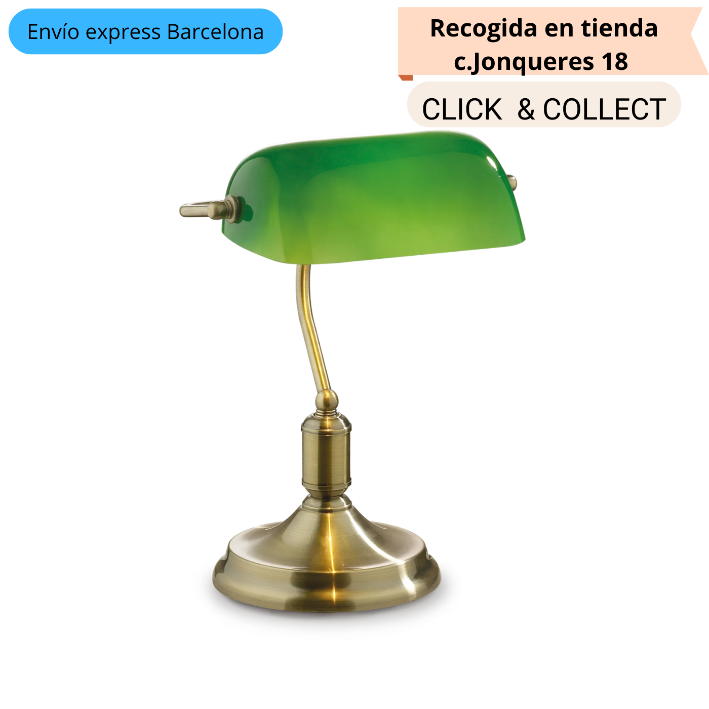 Lámpara de sobremesa Lawyer 1L E27 verde | Ideal Lux
