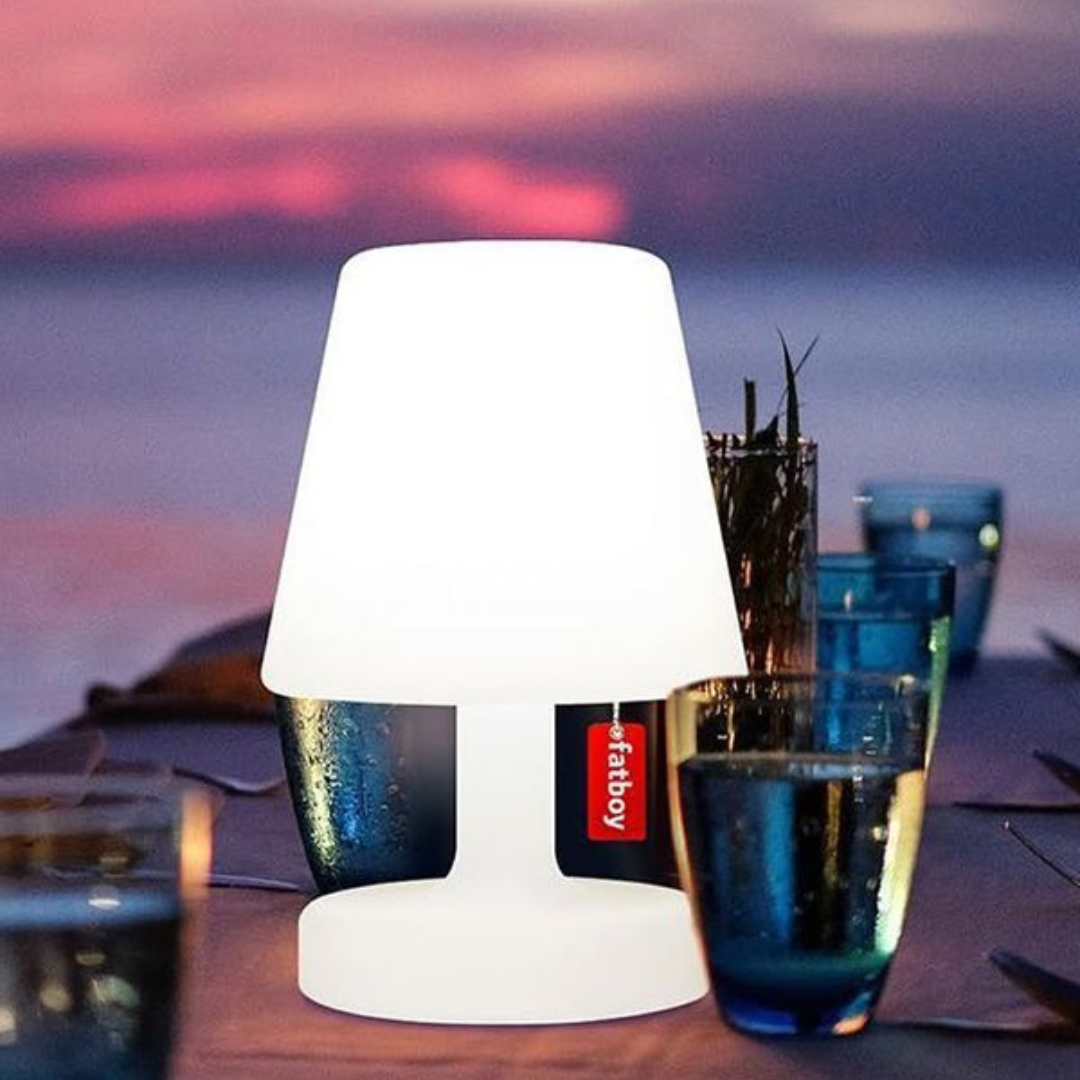 Lámpara de mesa de noche con batería de 21 cm de alto, lámpara