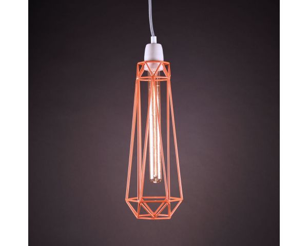 Lámpara Colgante Diamante 2 - FilamentStyle - Naranja/Gris