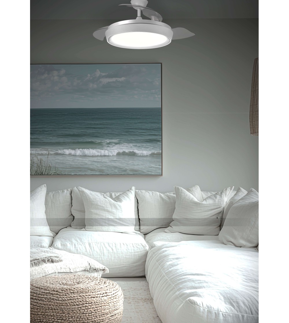 Ventilador de Techo LED Jueric Invest Niza Blanco Motor DC Ø1100 mm