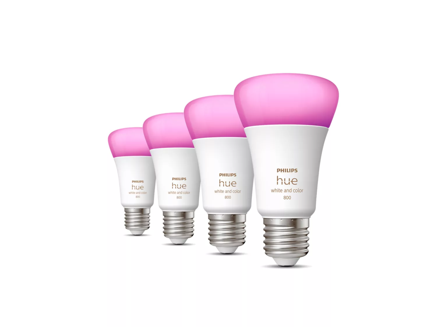 Bombilla inteligente A60 - E27 - 800 White And Color Ambiance (paquete de 4) | Philips Hue 