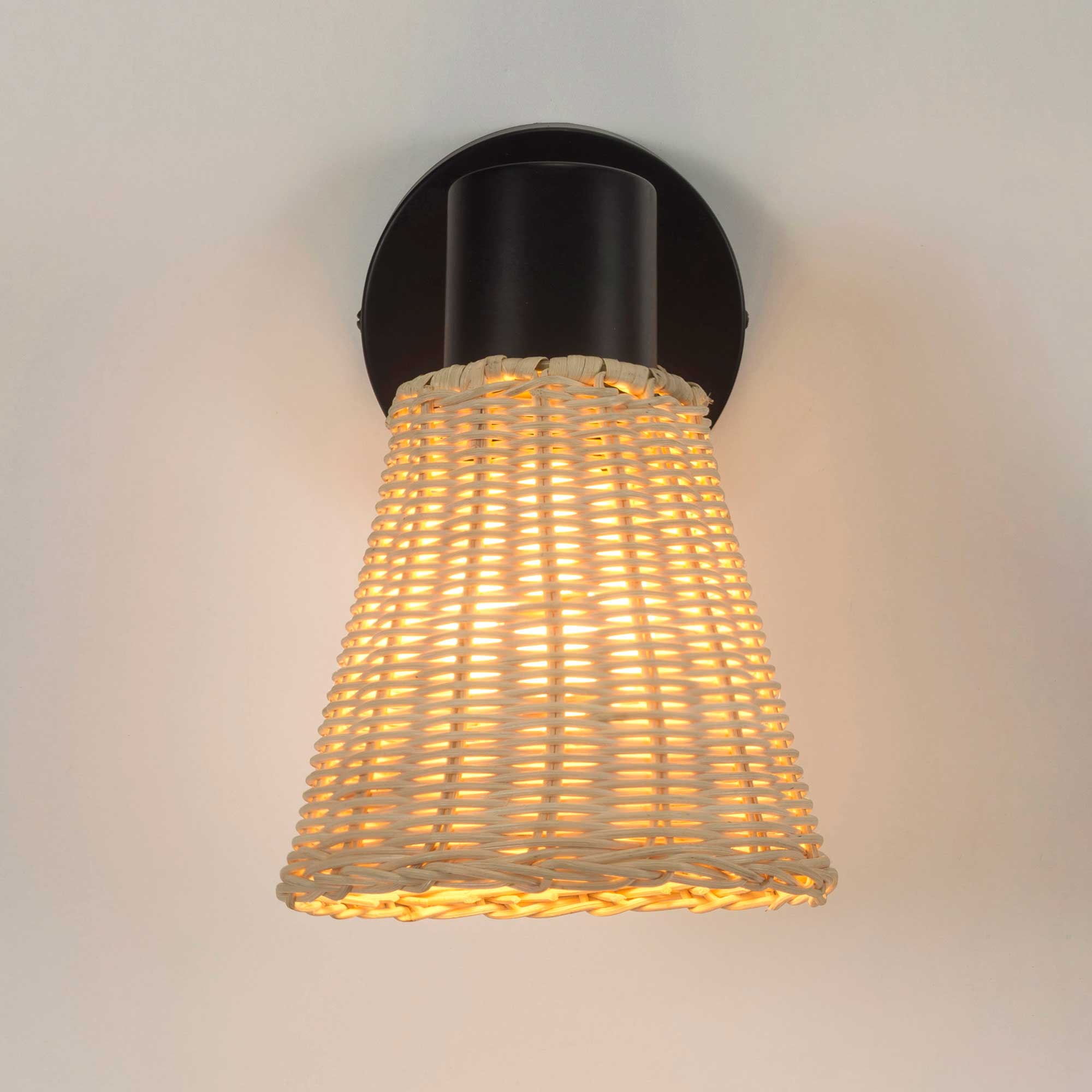 Aplique Nature negro/ratán natural E27 15w | Forlight