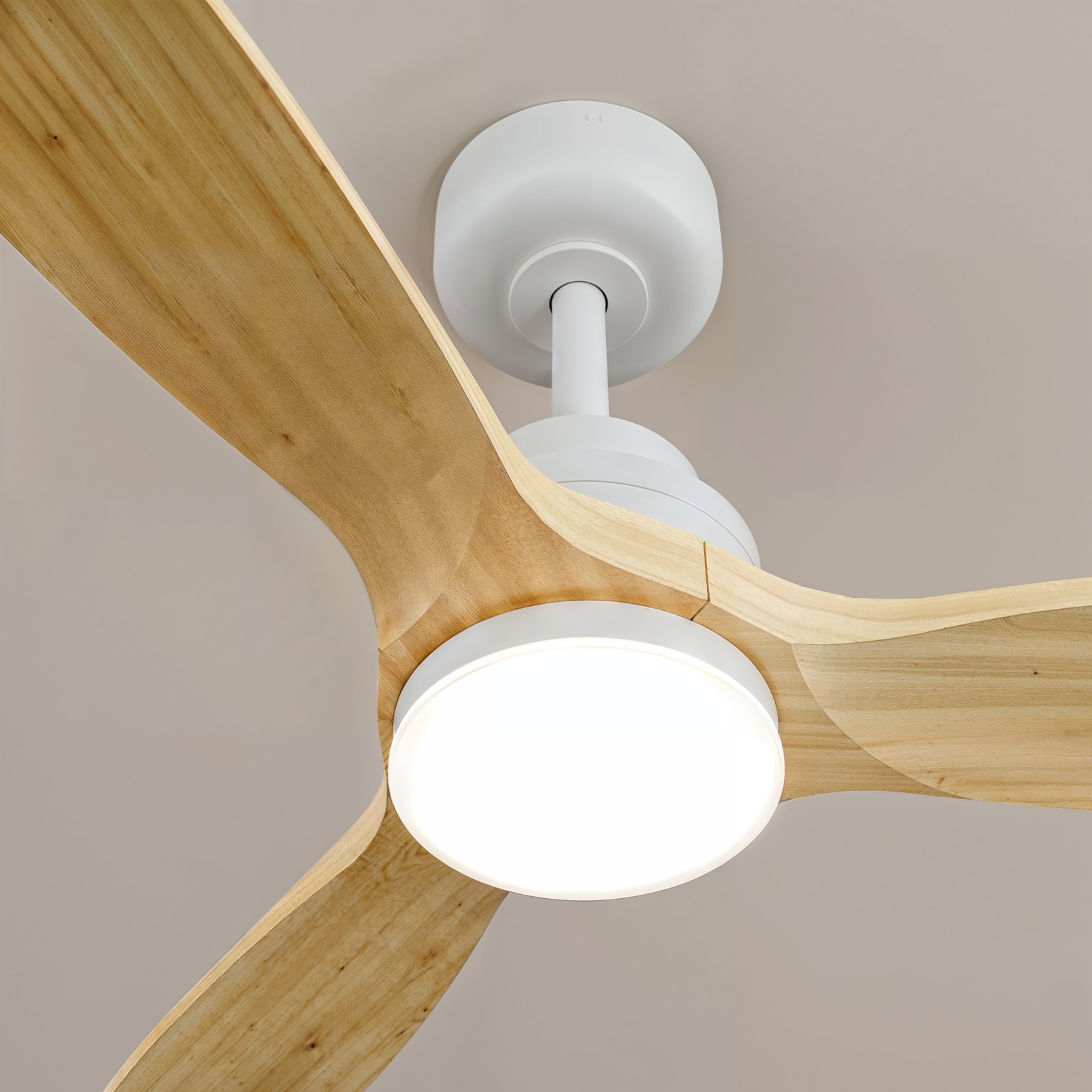 Ventilador de Techo DC BALCONY XL con Luz LED Regulable | Madera Natural | Interior y Exterior | Sulion