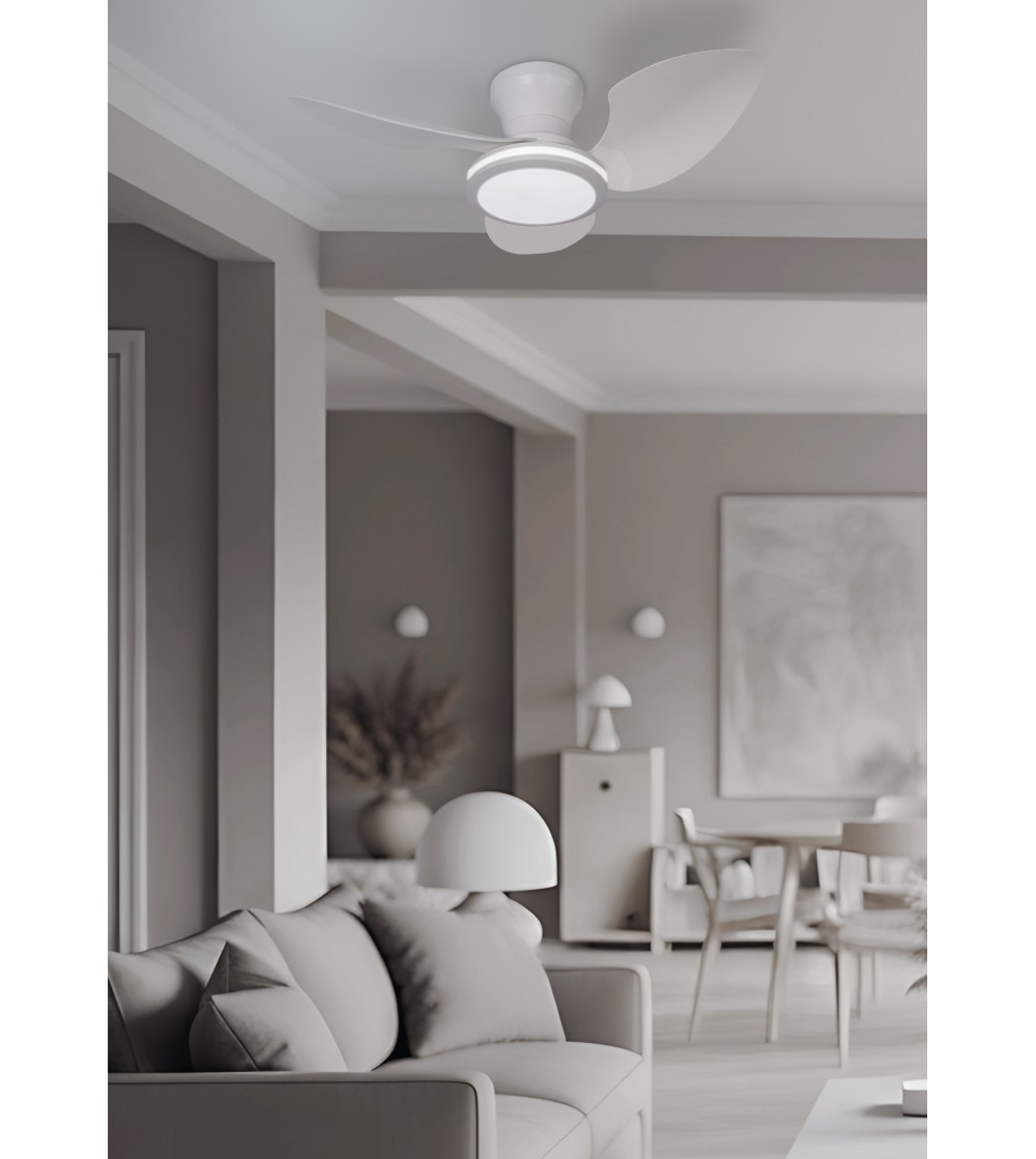 Plafón Ventilador Sulion Kawai Blanco Ø 106cm LED 36W DC CCT